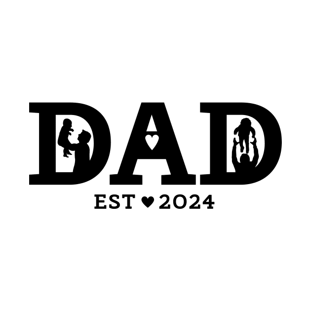 Dad est 2024 new Dad by Cute Tees Kawaii