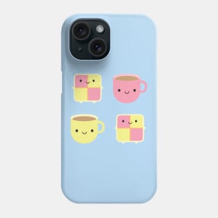 Kawaii Battenberg Cake & Cup of Tea Phone Case