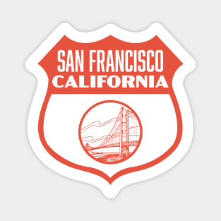 San Francisco California Retro Shield (Red) Magnet