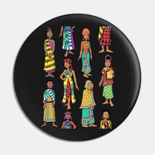 African Women Kanga Cloth Pin