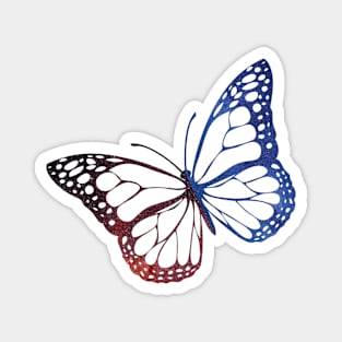 Red And Blue Butterfly Magnet