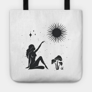 Sitting Mushroom Sun Goddess Tote