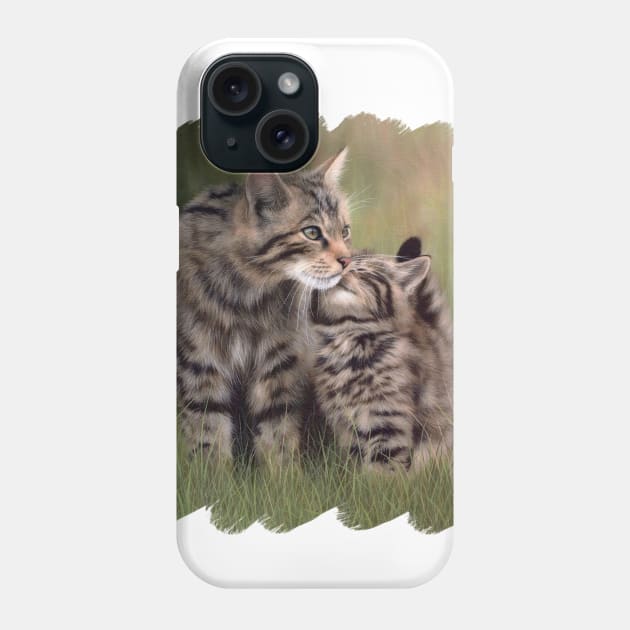 Scottish Wildcats Painting Phone Case by rachelstribbling