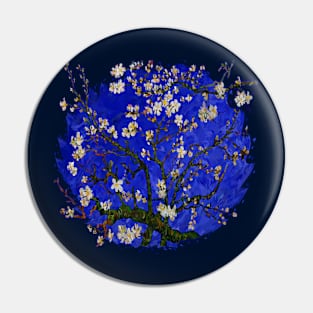 Van gogh abstract Daisy with Blue Background Pin