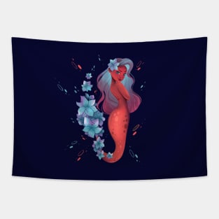 Floral Mermaid Tapestry