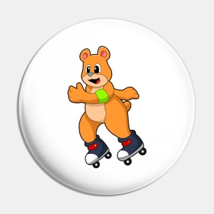 Bear as Skater with Inline skates Pin