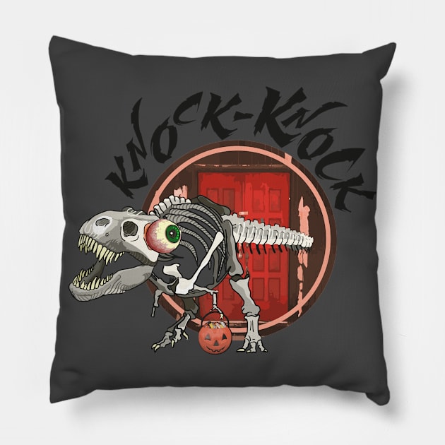 Halloween T-rex Skeleton Costume Pillow by MisconceivedFantasy