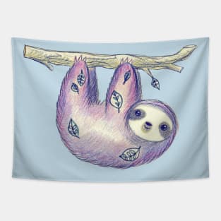 Purple Leaf Sloth Tapestry