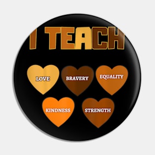 I Teach Black History Month Melanin Afro African Teacher Pin