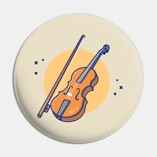 Violin Wood Music Pin