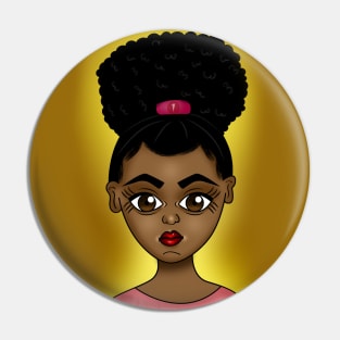 cute black girl digital art Pin