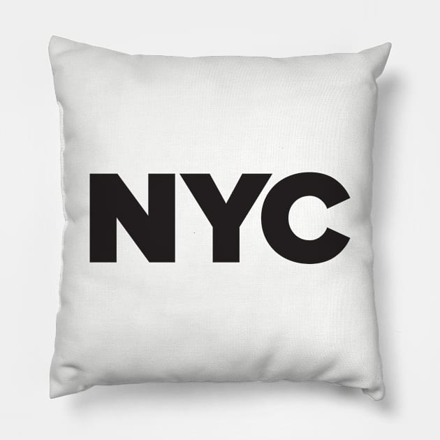 NYC - New York proud city print - black Pillow by retropetrol