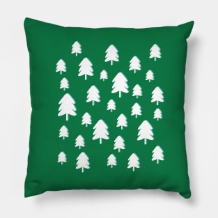 Christmas Pine Tree Pattern on Green Pillow