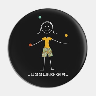 Funny Womens Juggling Design Pin