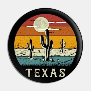 Cactus Vintage Texas Retro Wild Desert Sunset Summer Pin