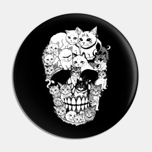 Skull Cats Pin