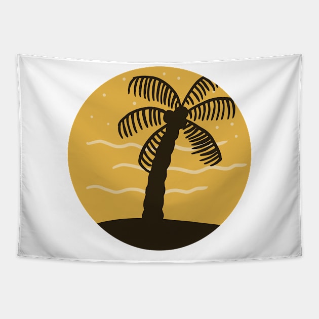 Coconut tree on sunset Tapestry by RiyanRizqi