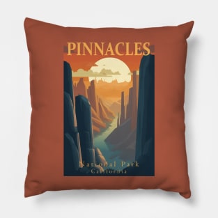 Pinnacles National Park Travel Poster Pillow