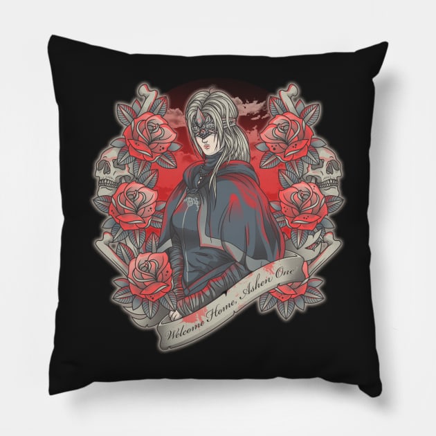 Welcome Home, Ashen One Pillow by AutoSave