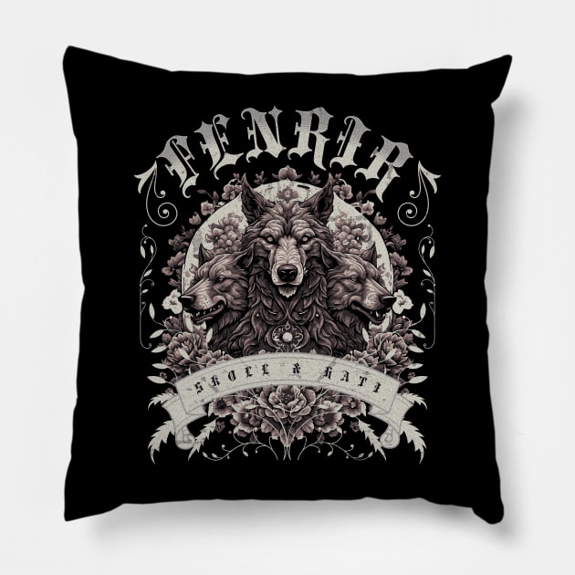 Fenrir Wolf Pillow by Norse Magic