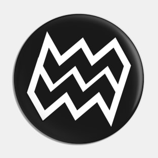 Aquarius White Outline Pin