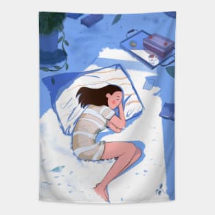 Sweet Sleep Girl In Room Tapestry