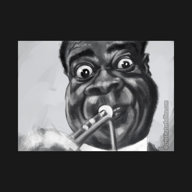 Disover Louis Armstrong - Caricatures Famous Music - T-Shirt