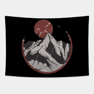 Japanese Sunrise Over Mountains Tapestry