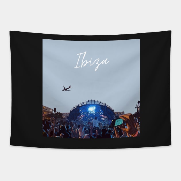 Ibiza Ushuaia design Tapestry by simplythewest