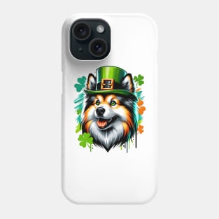 German Spitz in Leprechaun Hat for St. Patrick's Phone Case