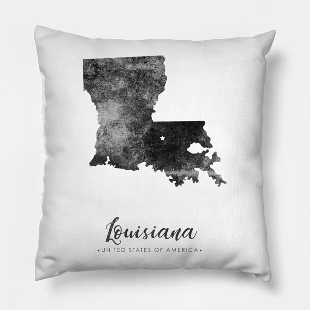 Louisiana state map Pillow by StudioGrafiikka