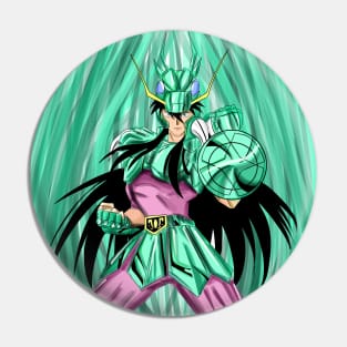 shiryu the dragon saint in shield armor Pin