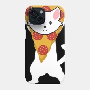Funny Pepperoni Pizza Jumping Cat Tee Shirt Phone Case