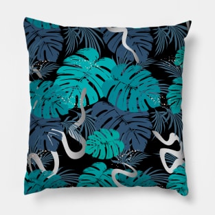 Snakes in jungle Pillow