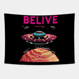 Belive ufo alien Tapestry