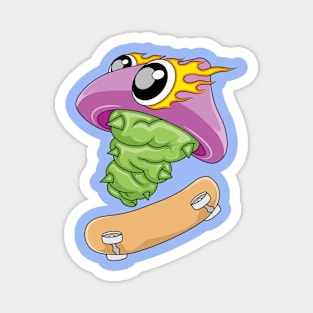 Skater Mushroom monster Magnet