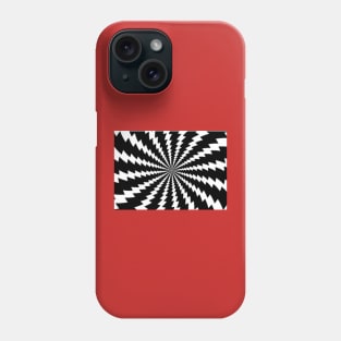 Black and white hypnotic illustion pattern Phone Case