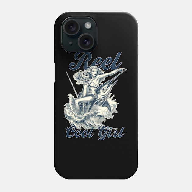 reel cool girl, pin up girl Phone Case by GraphGeek