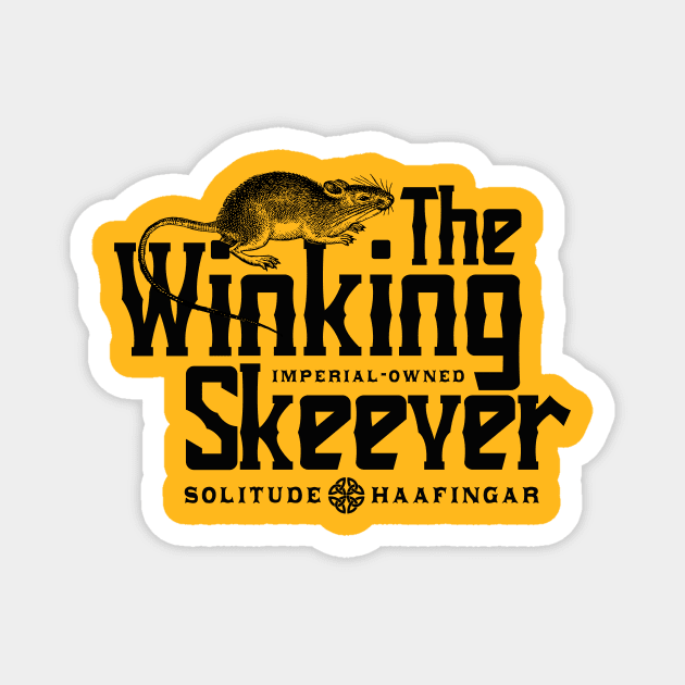 The Winking Skeever Tavern Magnet by MindsparkCreative