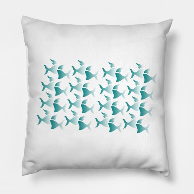 cute blue fish art Pillow by jaml-12