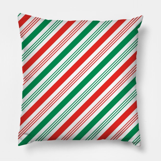 Peppermint Candy Stripe Pillow by Hanzo