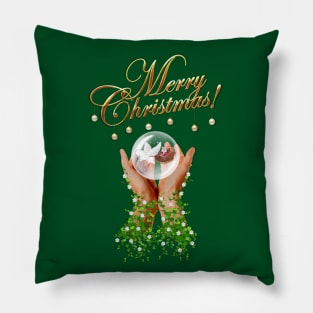 Merry Christmas Greeting. Pegasus, The Helping Hand Pillow