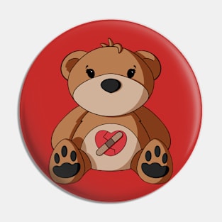 Broken Heart Bear Pin