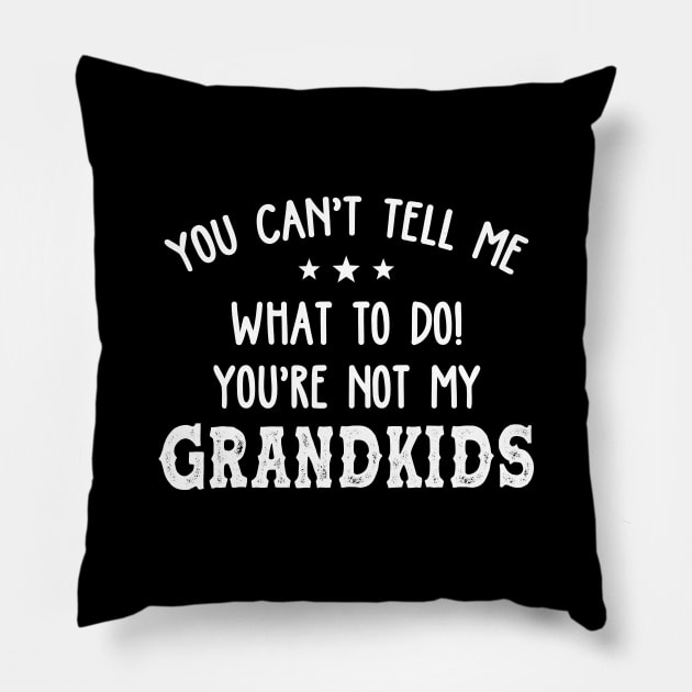 You Can't Tell Me What To Do You're Not My Grandkids Funny Shirt Pillow by Kelley Clothing