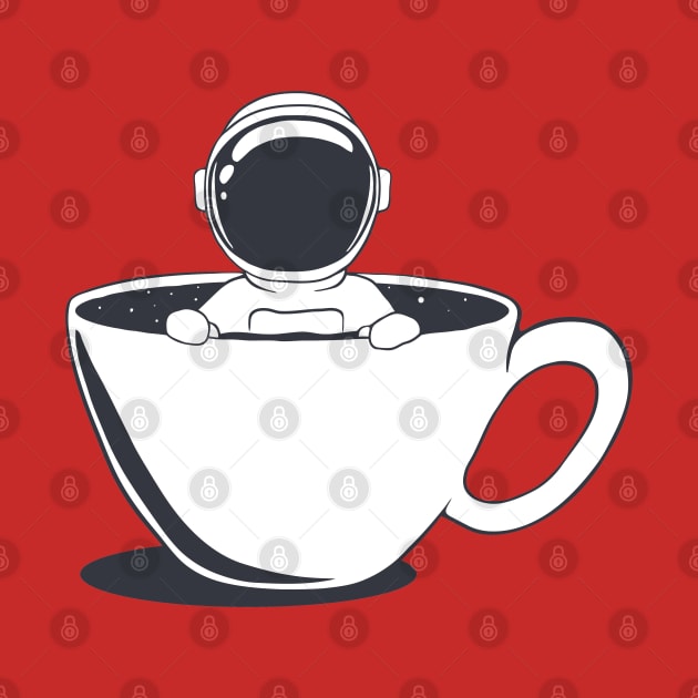 Cartoon Astronaut is in a cup with space by ToufikDesign