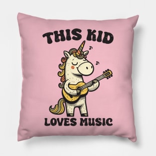 Unicorn playing guitar Pillow