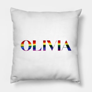 Olivia Rainbow Text Pillow