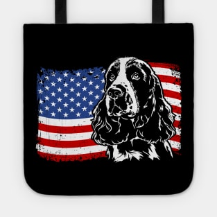 Proud Springer Spaniel American Flag patriotic gift dog Tote