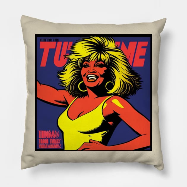 Turner Greatest Hits Vinyl Record Pop Art III Pillow by musicgeniusart