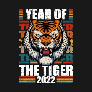 Retro Big Cat 2022 Year of the Tiger Chinese Zodiac T-Shirt
